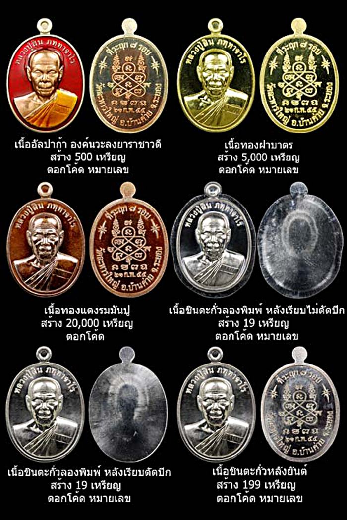 ที่รฤก 7รอบ 84ปี หลวงปู่สิน วัดละหารใหญ่ จ.ระยอง เนื้อทองฝาบาตร สร้างแจกในงาน 5,000 เหรียญ