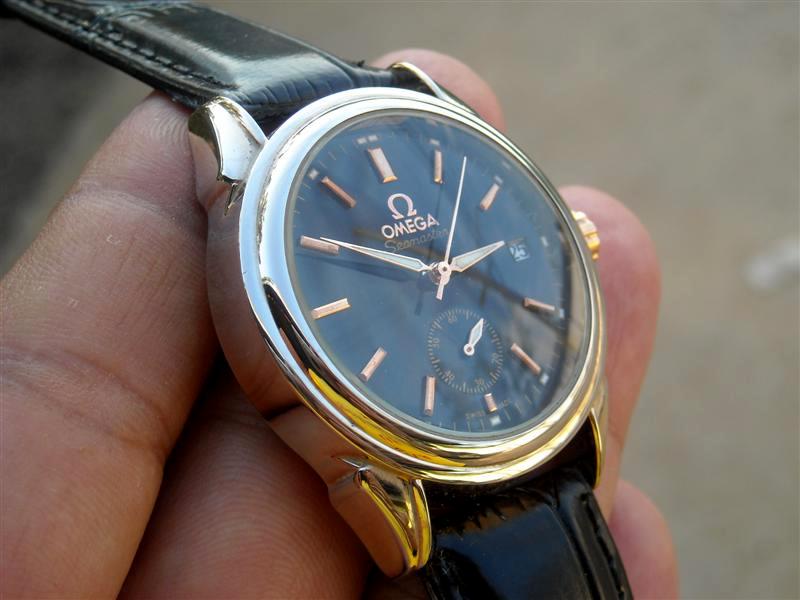 OMEGA Seamaster ตัวเรือน-ตัวหลักทองชมพู หน้าปัดดำสวย เคาะเดียวครับ