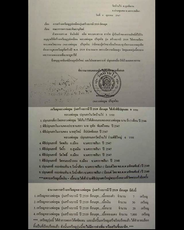 เหรียญหลวงพ่อคูณ รุ่นสร้างบารมี ปี 2539 (ย้อนยุค) บล็อกขอบมีขีด วัดบ้านไร่ จ.นครราชสีมา  #2