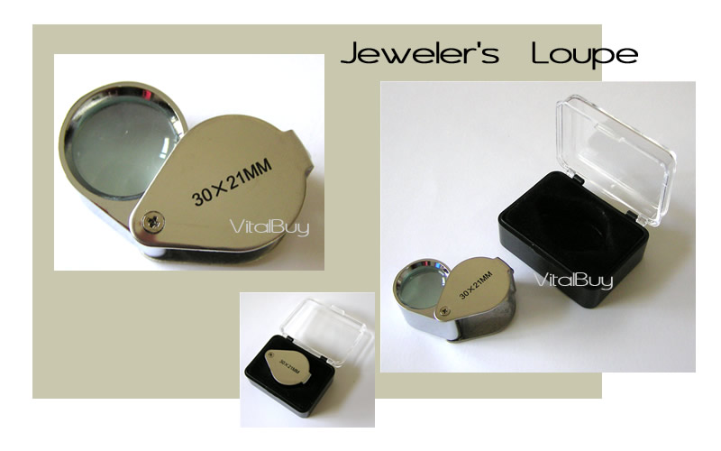 JEWELER'S LOUPE 30x 21mm SILVER EYE MAGNIFYING GLASS