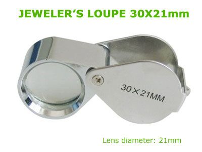 JEWELER'S LOUPE 30x 21mm SILVER EYE MAGNIFYING GLASS