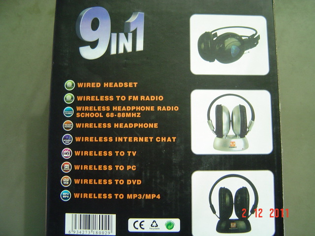 หูฟังWireless Headphoneไร้สาย 9 in 1 ของใหม่100% เคาะเดียว300