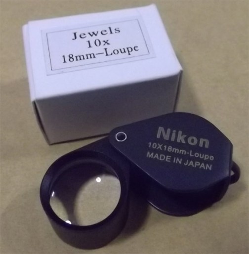 Nikon หน้าเลนส์กว้าง18mmส่องสบาย เลนส์ 2ชั้นแบบdoublet  Jewels Loupe 10x ใสแจ๋วแก้วแท้ บอดี้โลหะสีดำ