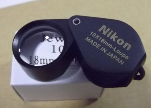 Nikon หน้าเลนส์กว้าง18mmส่องสบาย เลนส์ 2ชั้นแบบdoublet  Jewels Loupe 10x ใสแจ๋วแก้วแท้ บอดี้โลหะสีดำ