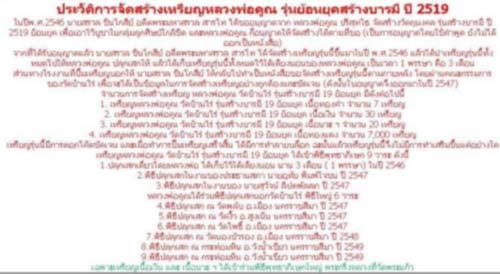 เหรียญหลวงพ่อคูณ รุ่นสร้างบารมี ปี19 ย้อนยุค โค๊ตเงิน ค.ป. (คูณ ปริสุทโธ) ข้างไม่ขีด # 6