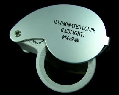 กล้องส่องพระแบบมีไฟ ILLUMINATEDLOUPE LEDLIGHTขนาด40x-25m.mแบบมีไฟ LED สว่างเพิ่ม ความ คม ชัด ลึก 