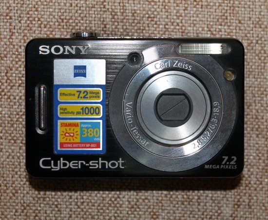 กล้องดิจิตอล Sony Cybershot DSC W55 ความละเอียด 7.2 ล้านพิกเซล สีดำ + มีกล่อง  มือสอง