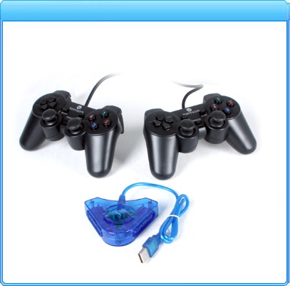 Joystick 3 in 1 PS-PC Control Kits 16 ปุ่ม สั่นได้ พร้อมตัวแปลงสัญญาณ