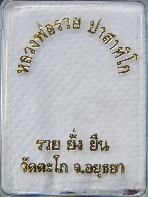 เหรียญตาลปัตร หลวงพ่อรวย วัดตะโก รุ่นแรก รวย ยั่ง ยืน เนื้อทองเหลือง #25