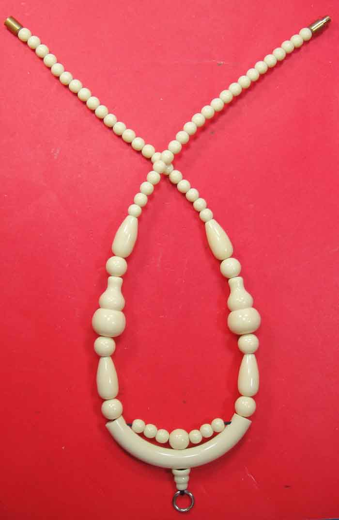 สร้อยลูกประคำกระดูกช้าง ( Elephant Bone Buddhist Prayer Beads Mala Necklace)