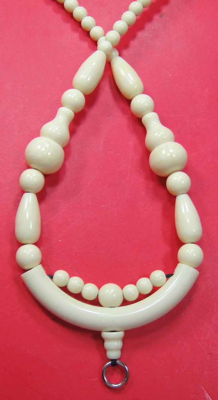 สร้อยลูกประคำกระดูกช้าง ( Elephant Bone Buddhist Prayer Beads Mala Necklace)