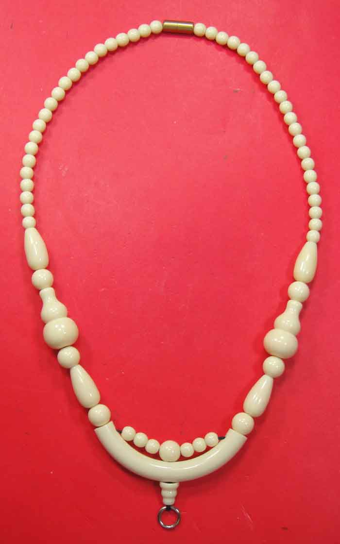 สร้อยลูกประคำกระดูกช้าง ( Elephant Bone Buddhist Prayer Beads Mala Necklace)