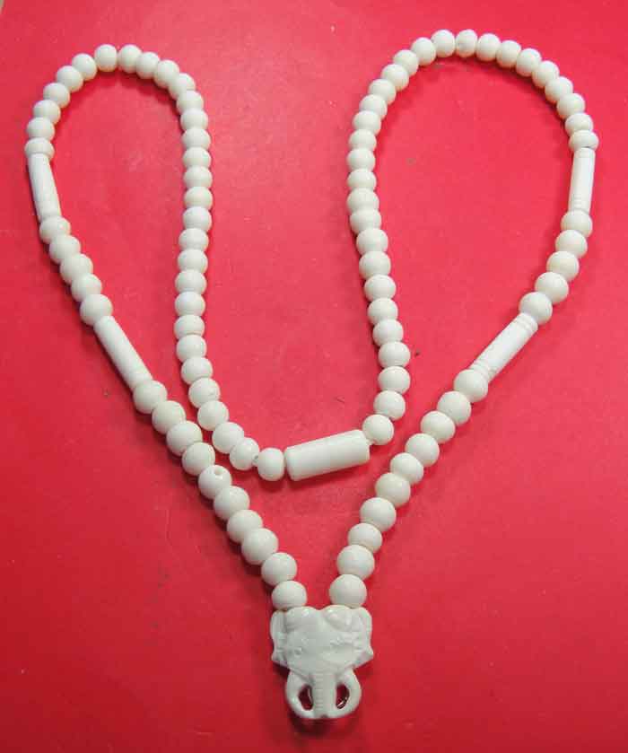 สร้อยลูกประคำกระดูกช้าง สำหรับแขวนพระ ยาว 26 นิ้ว สวยจี๊ดๆๆ ( Elephant Bone Buddhist Prayer Beads Ma