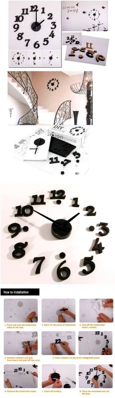 นาฬิกาติดผนัง DIY CLOCK 360 "จัดส่งฟรีค่ะ"