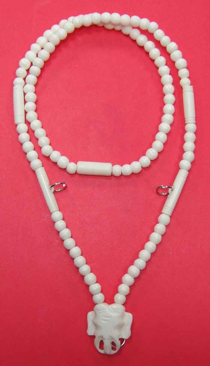 สร้อยลูกประคำกระดูกช้าง สำหรับแขวนพระ ยาว 26 นิ้ว สวยจี๊ดๆๆ ( Elephant Bone Buddhist Prayer Beads Ma