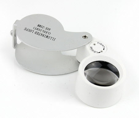 กล้องส่องพระแบบมีไฟ ILLUMINATED LOUPE LED LIGHT ขนาด 40 x 25 mm