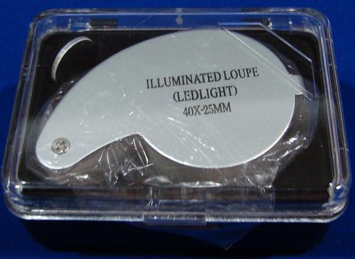 กล้องส่องพระแบบมีไฟ ILLUMINATED LOUPE LED LIGHT ขนาด 40 x 25 mm