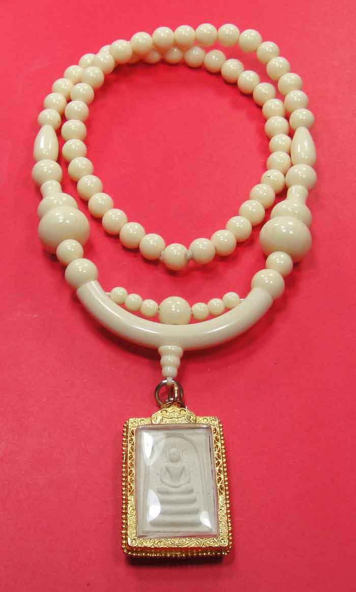 สร้อยลูกประคำกระดูกช้าง ( Elephant Bone Buddhist Prayer Beads Mala Necklace)