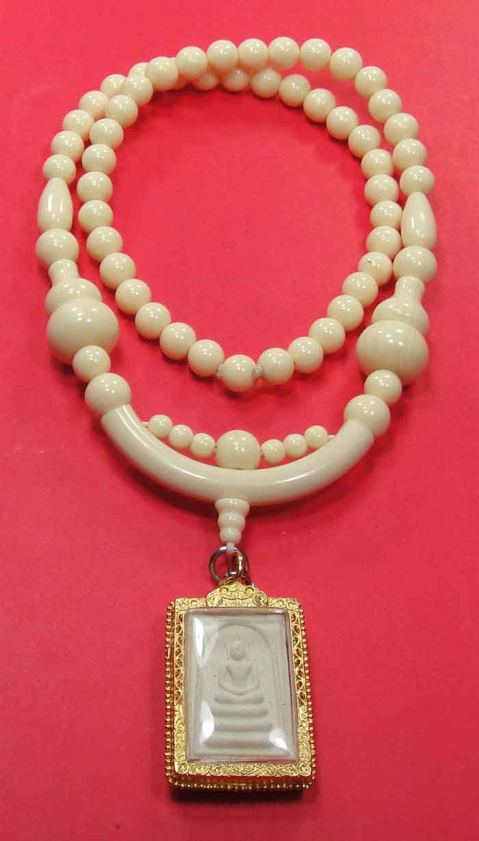 สร้อยลูกประคำกระดูกช้าง ( Elephant Bone Buddhist Prayer Beads Mala Necklace)