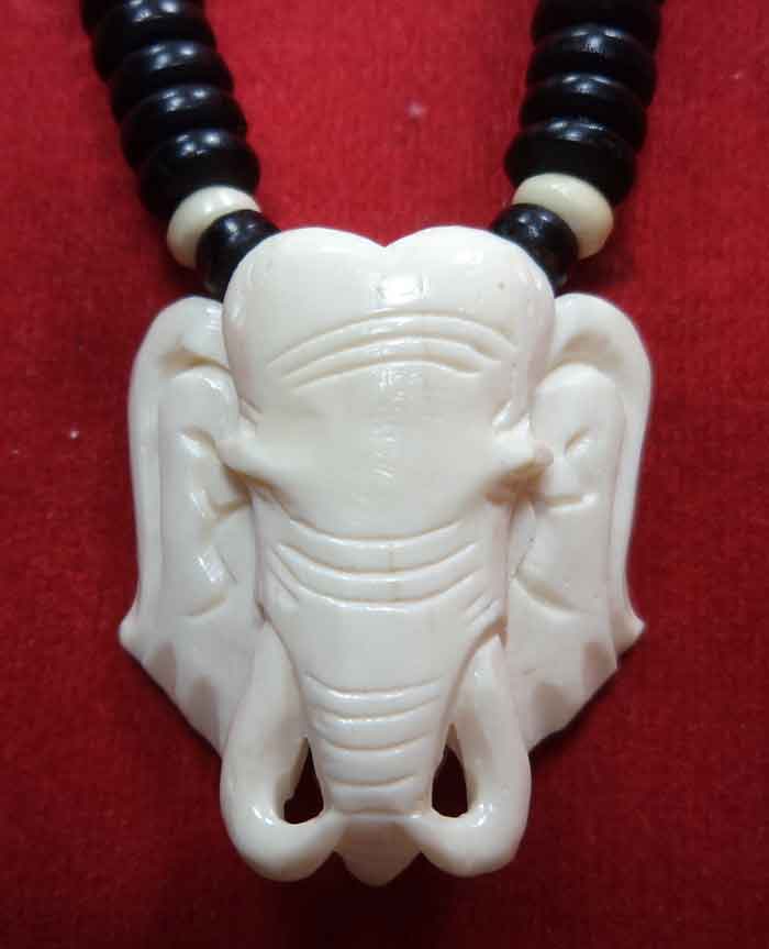 สร้อยกะลาตาเดียว...ลูกประคำกระดูกช้าง ( Elephant Bone Buddhist Prayer Beads Mala Necklace)