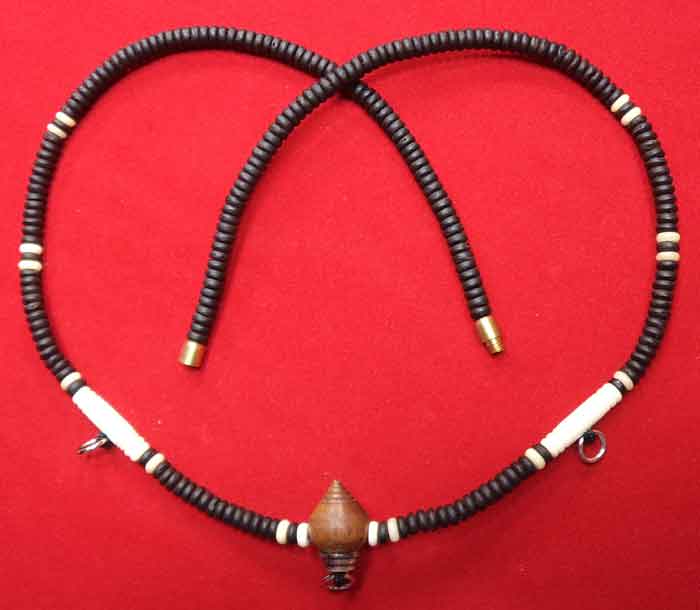 สร้อยกะลาตาเดียว...ลูกประคำกระดูกช้าง หัวขุนไม้พยุง ( Elephant Bone Buddhist Prayer Beads Mala Neckl