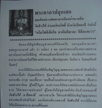 หลวงปู่ทวดวัดช้างให้ พิมพ์เม็ดแตงลงยาสีน้ำเงินเคลือบเรซิ่น ปี 55 รวม 10 องค์ พร้อมใบคาถา 5 ใบ #504#