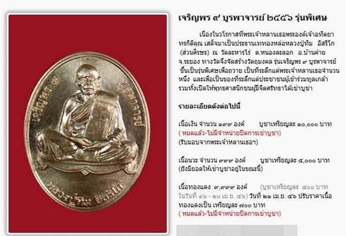 	เหรียญ "เจริญพร ๙ บูรพาจารย์'' หลวงปู่ทิม วัดละหารไร่ เนื้อทองแดง หมายเลข 8802 เคาะเดียวครับ