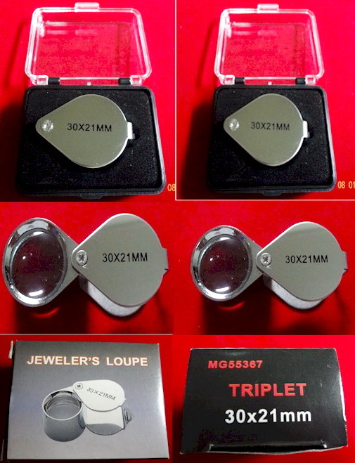 *** 2 ตัว 150 บาท *** กล้องส่องพระ JEWELER'S LOUPE TRIPLET ขยาย 30x   