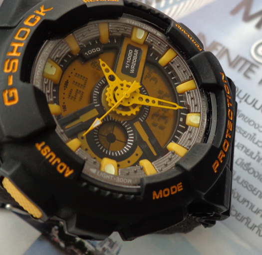 นาฬิกา G-SHOCK เรือนดำ หน้าปัดเหลือง 2ระบบ มัลติฟังก์ชั่น สวยมาก