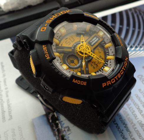 นาฬิกา G-SHOCK เรือนดำ หน้าปัดเหลือง 2ระบบ มัลติฟังก์ชั่น สวยมาก