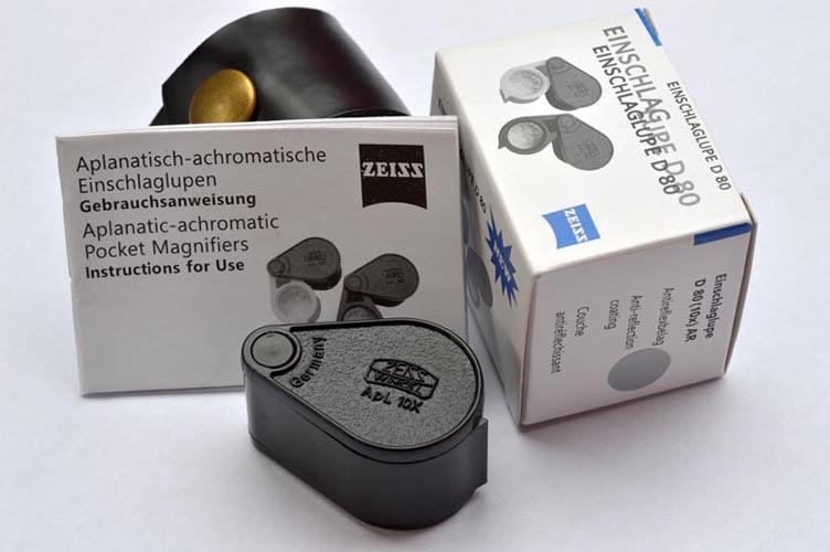 กล้องลาย Zeiss D80 เลนส์แก้วใส 3ชั้นเคลือบโค๊ดตัดแสง Achromatic Triplet Loupe ++ AAA++ซองหนัง ++