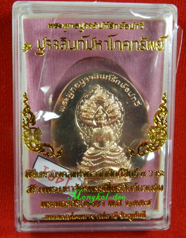  เหรียญพระพุทธมุจจลินท์ (พระนาคปรก) รุ่นมุจจลินท์มหาโภคทรัพย์ จ.อยุธยา เนื้อทองแดง#1401