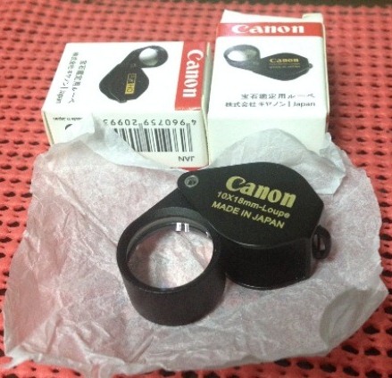 	Canon หน้าเลนส์กว้าง18mm เลนส์ 2ชั้นแบบdoublet Canon Jewels Loupe 10x ใสแจ๋วแก้วแท้ บอดี้ดำ