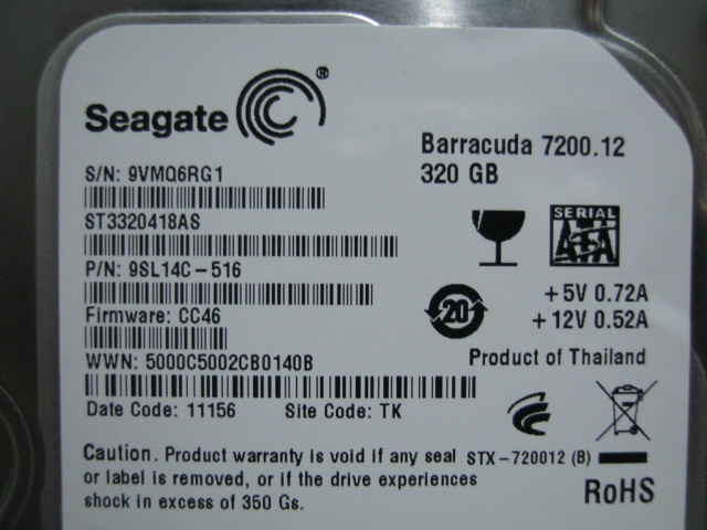 HDD SATA ขนาด 320 G เอาไว้ใช้งานทั่วไปครับ