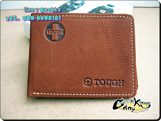 กระเป๋าตังค์ Tough (T09) หนังแท้สีน้ำตาล  