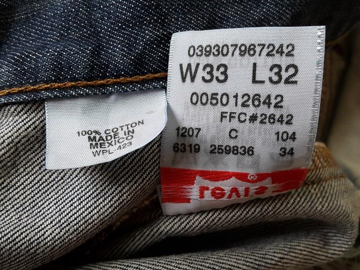 Levi's รุ่น 501-2642 ไซส์ 33นิ้ววัดจริง35.5นิ้ว ยาว 38นิ้ว Made in Mexico