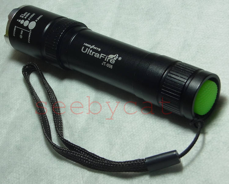 ไฟฉาย UltraFire 12W พร้อมแบตเตอรี่ 18650 ความจุ 5000 mAh