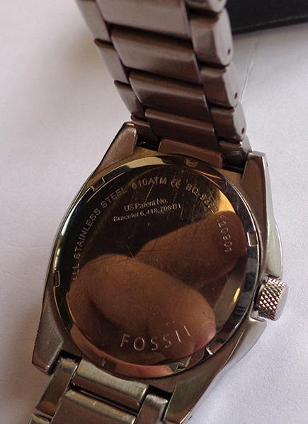 นาฬิกา FOSSIL โครโนกราฟ ของแท้ หน้าปัดน้ำเงินเข้มสีสวย หลักตัวเลขนูน พร้อม3วงเข็มเล็ก