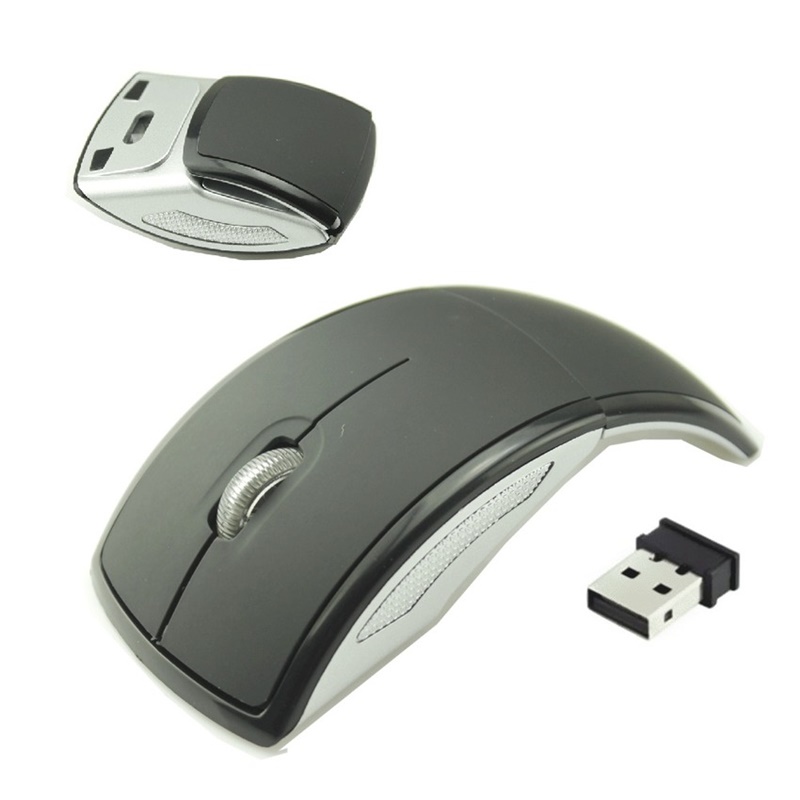 เคาะเดียว (210 บาท) เมาส์ไร้สายพับได้ 2.4 Ghz Optical Foldable Wireless Mouse สีดำ