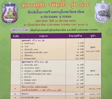 เหรียญเสมาหัวตัด 168 รวยทางเดียว ปี2558เลข440 หลวงปู่ฮก วัดราษฏร์เรืองสุข ปลุกเสก ทองแดงรมดำ+กล่อง