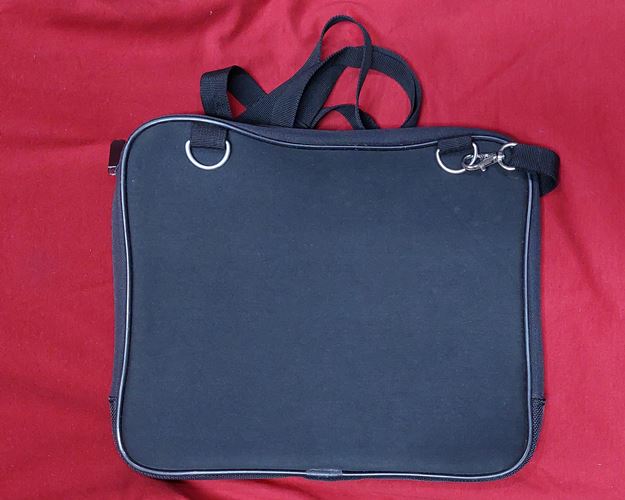 (ปิด69-)กระเป๋าสะพายข้างเนื้อผ้าสีดำ กว้าง1.5xยาว12xสูง10นิ้ว (สภาพไม่ได้ใช้)