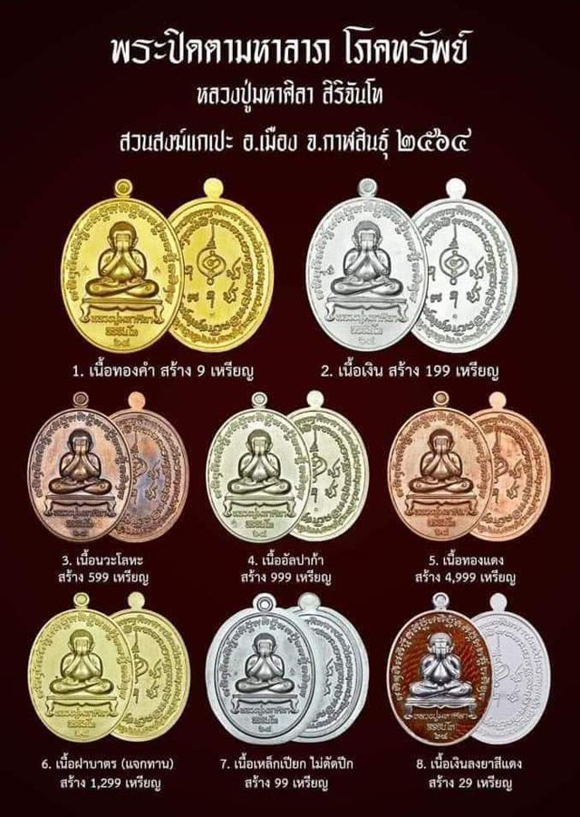 หลวงปู่มหาศิลา สิริจันโท สวนสงฆ์แกเปะ วัดโพธิ์ศรีสะอาด จ.กาฬสินธุ์ พระปิดตา รุ่น มหาลาภ โภคทรัพย์