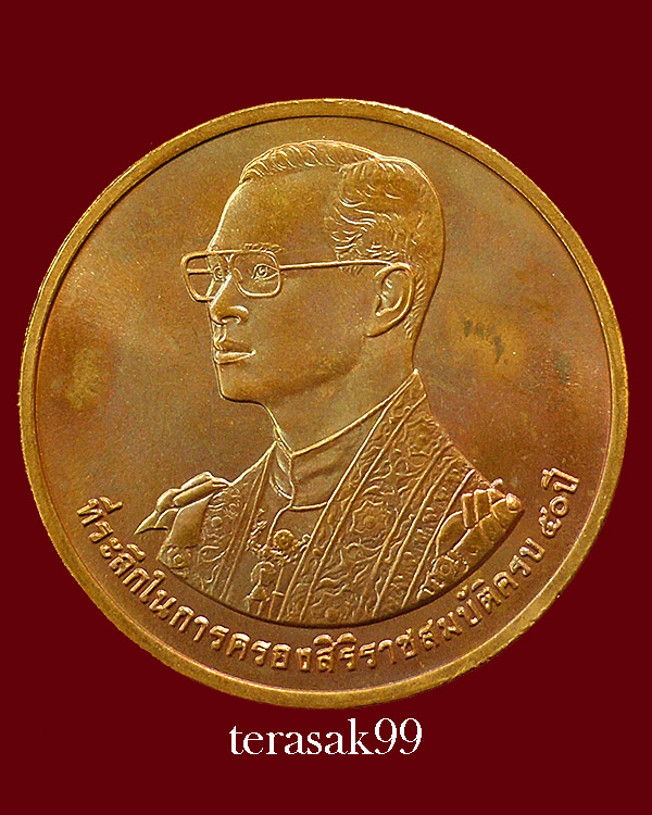 เหรียญ ร. 9 ที่ระลึกครองราชย์ครบ 50 ปี เขาชีจรรย์ วัดญาณสังวราราม ปี 2538 องค์ที่2