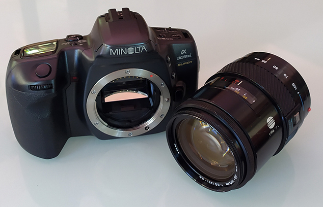 กล้อง Minolta 303 Si super พร้อมเลนส์ 35-105 ดีไซน์สวยคลาสสิค บอดี้ยังสวยตามรูป