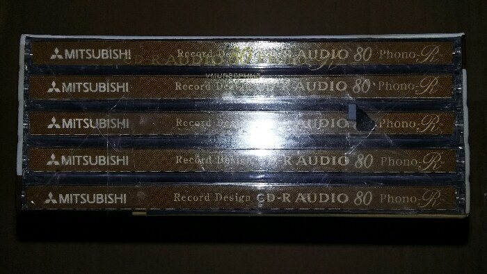 แผ่น CD-R AUDIO PHONO-R  MITSUBISHI PACK 5 แผ่น 5 สี เกรด PRIMIUM 1 PACK