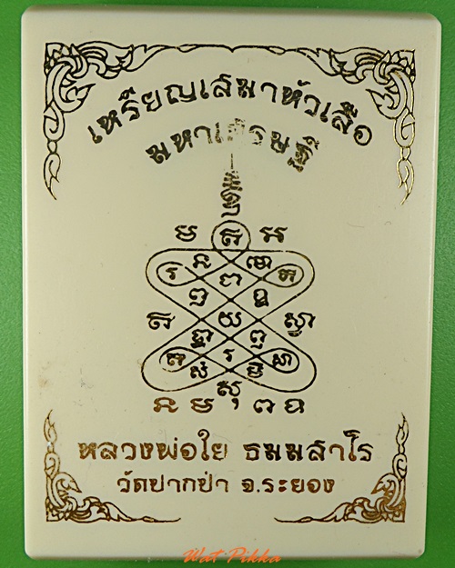 เหรียญเสมาหัวเสือหลวงพ่อใย วัดปากป่า ระยอง .5527.