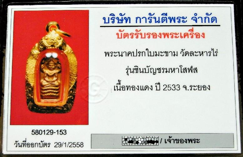 ปรกใบมะขาม วัดละหารไร่ เลี่ยมทอง พร้อมบัตรรับรองฯ รุ่นชินบัญชรมหาโสฬส ปี 33 สวยกริบครับ - 5