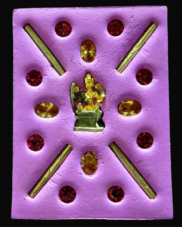 เทพจำแลงภมร หลังพระพรหม ฝังพลอย ตะกรุด ครูบากฤษณะ สำนักสงฆ์เวฬุวัน พิมพ์กลาง ปี 56 กล่องเดิม - 2