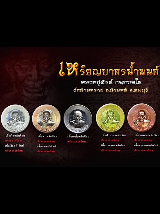 เหรียญบาตรน้ำมนต์เนื้อทองแดงหลังยันต์ 1 ใน 199 เหรียญ - 2