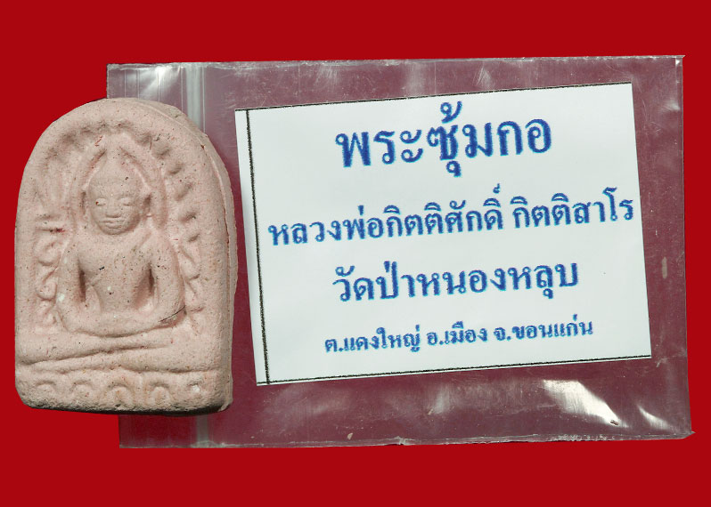 พระเนื้อผงหลวงพ่อกิตติศักดิ์ กิตติสาโร พิมพ์ซุ้มกอ วัดป่าหนองหลุบ จ.ขอนแก่น  - 2